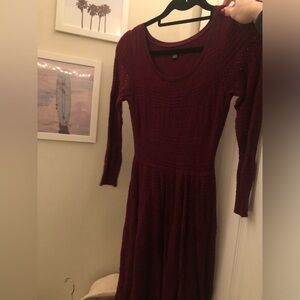 Maroon sweater dress